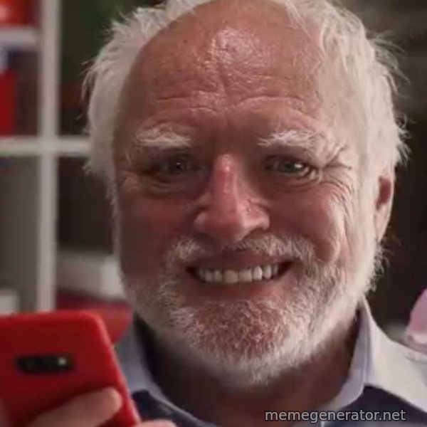 Harold and His Smartphone meme template