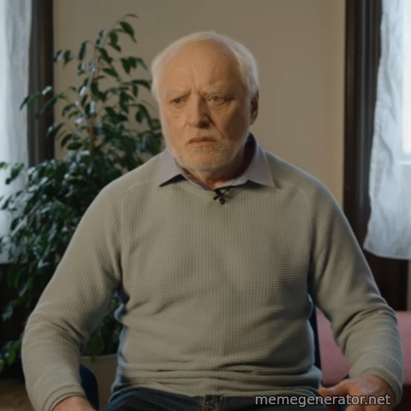 Serious Harold meme template